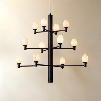 Aelior Alabaster Large Black Chandelier