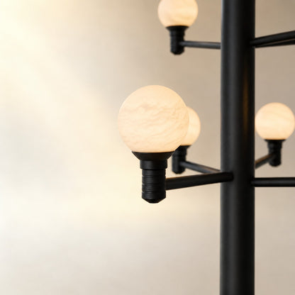 Aelior Globe Black Alabaster Chandelier