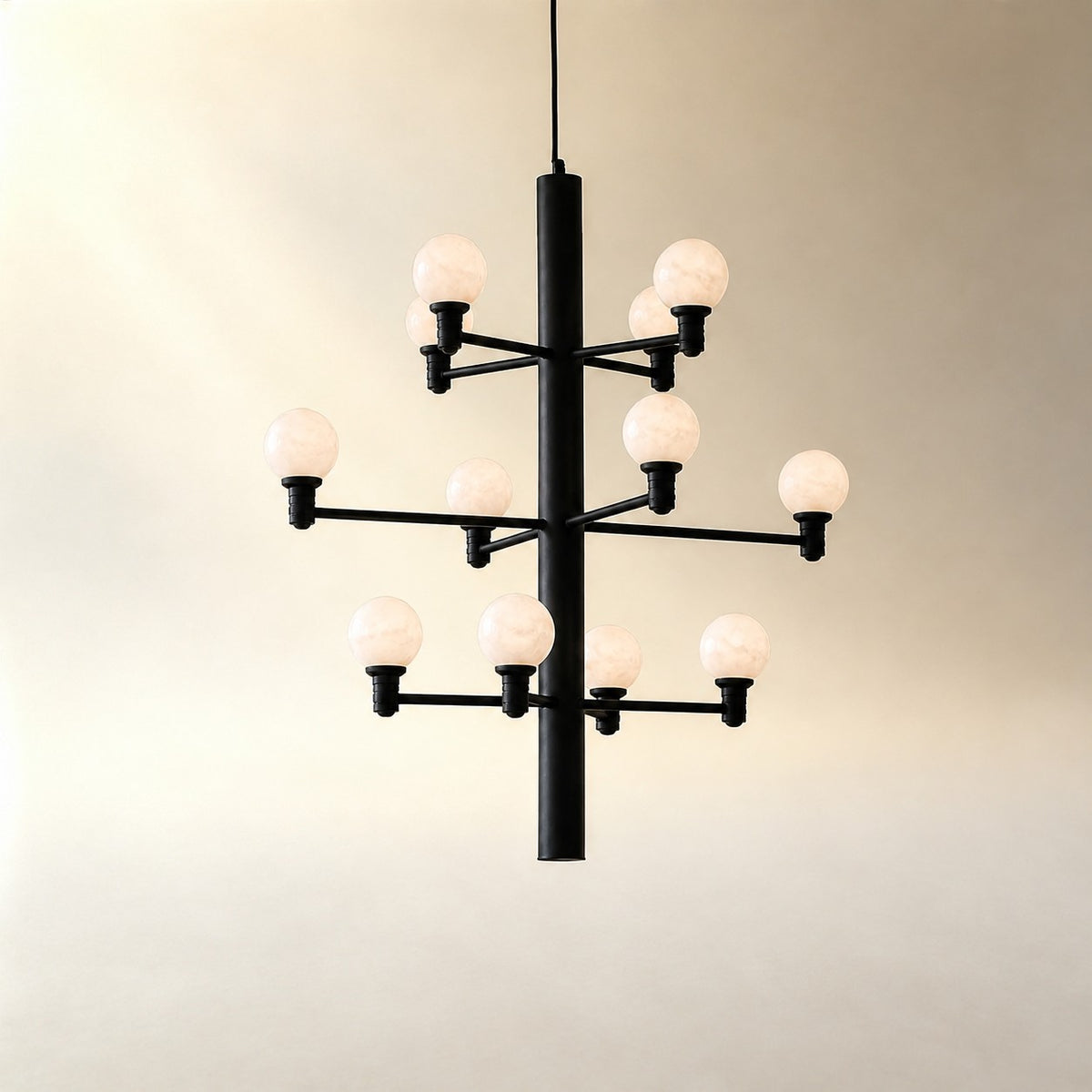 Aelior Globe Black Alabaster Chandelier