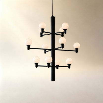 Aelior Globe Black Alabaster Chandelier