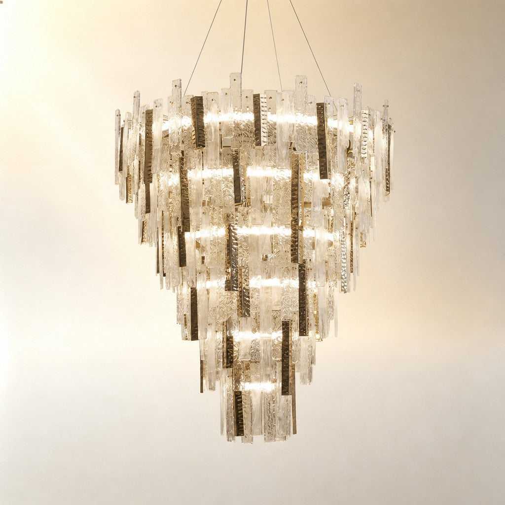 Aelor Textured Glass Round Chandelier