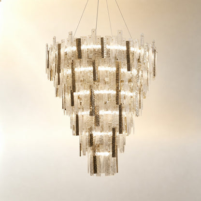 Aelor Textured Glass Round Chandelier