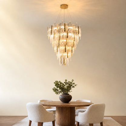 Aelor Textured Glass Round Chandelier