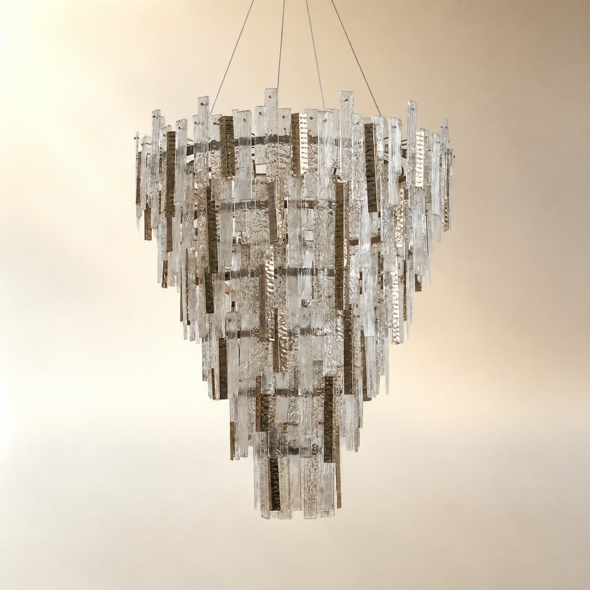 Aelor Textured Glass Round Chandelier
