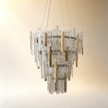 Aelor Textured Glass Round Chandelier