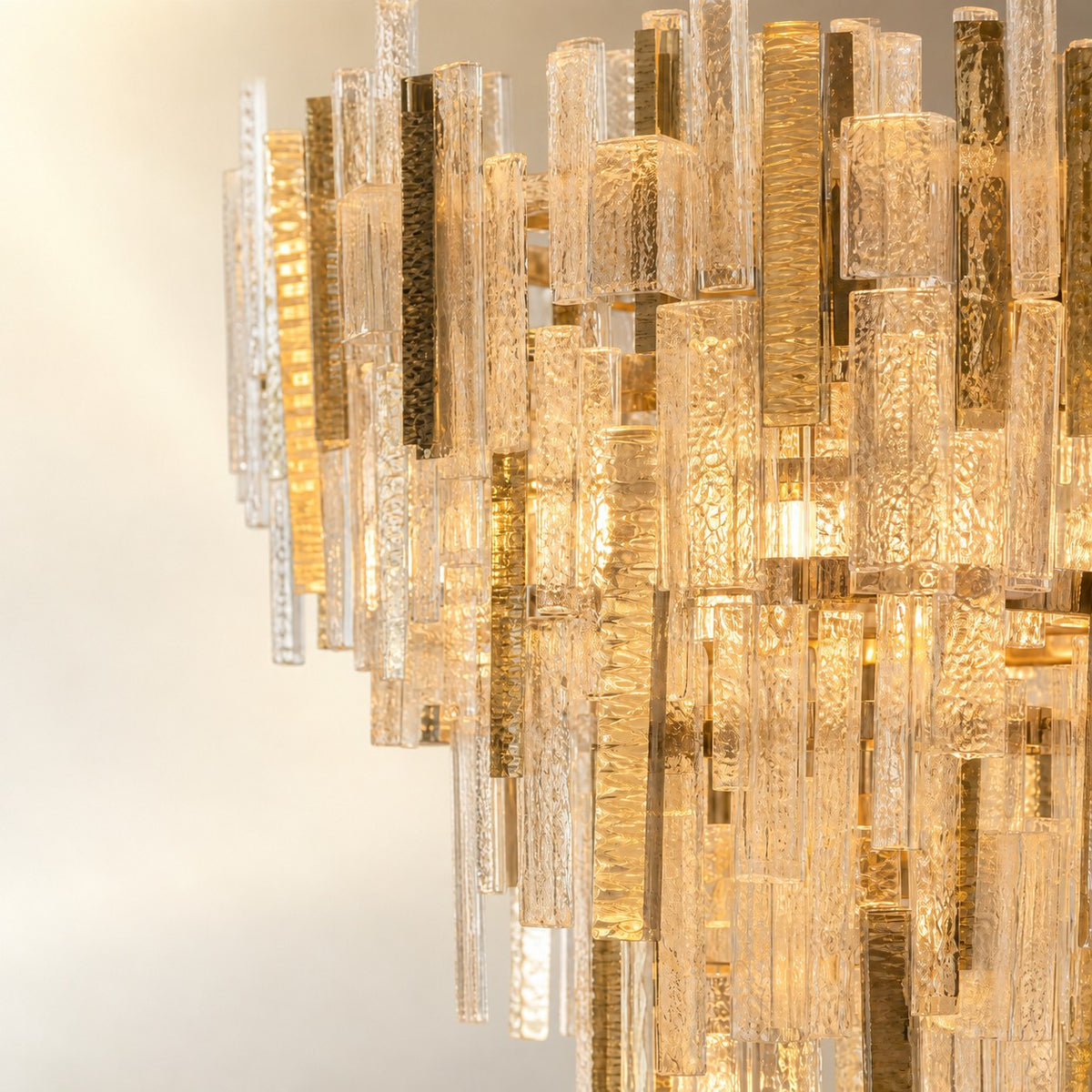 Aelor Textured Glass Round Chandelier