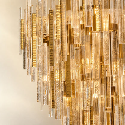 Aelor Textured Glass Round Chandelier