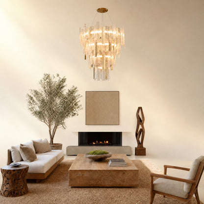 Aelor Textured Glass Round Chandelier
