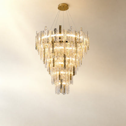 Aelor Textured Glass Round Chandelier