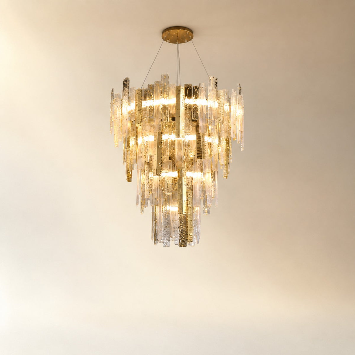 Aelor Textured Glass Round Chandelier