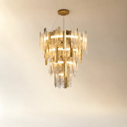 Aelor Textured Glass Round Chandelier