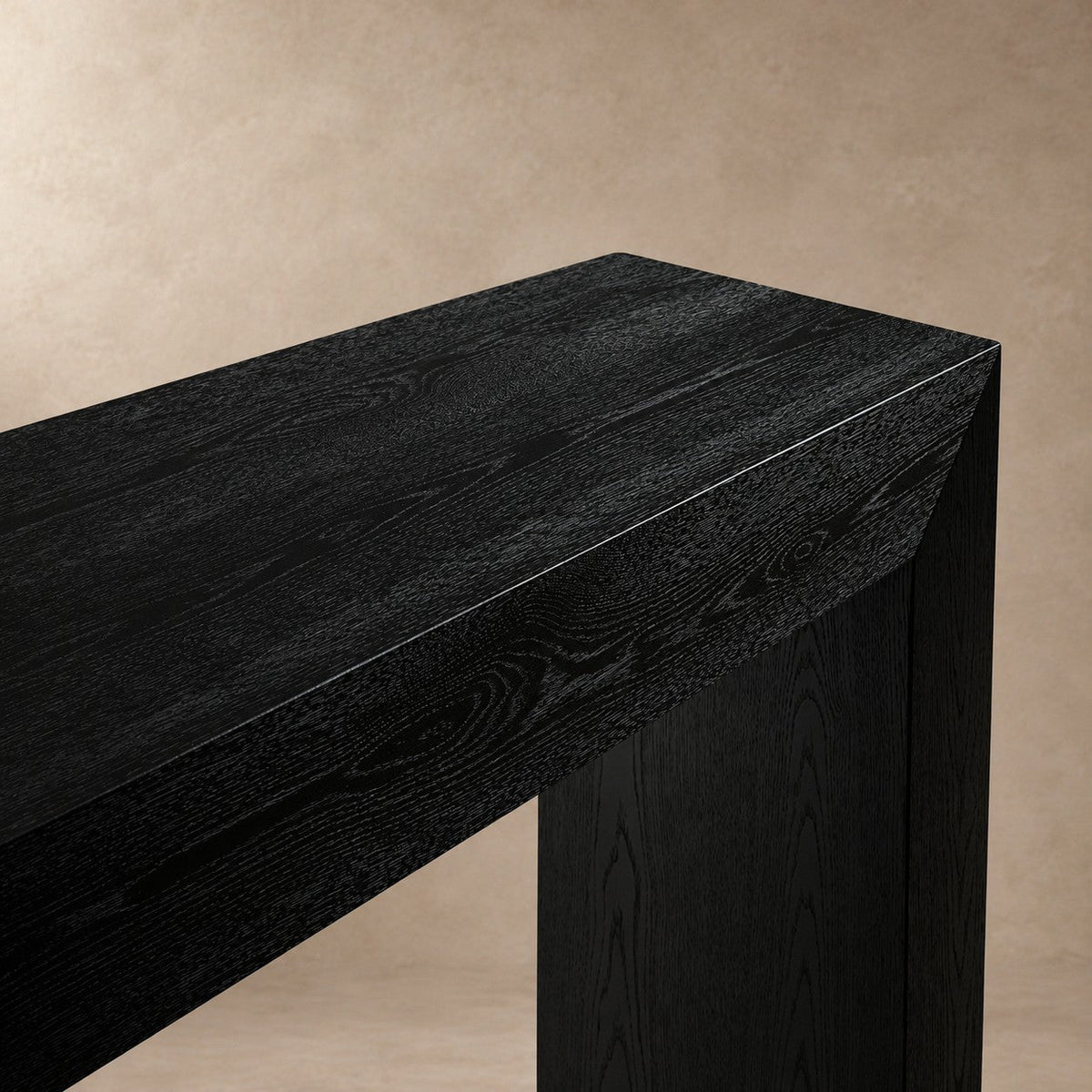 Happyarcadian Waterfall Edge Solid Oak Hallway Table