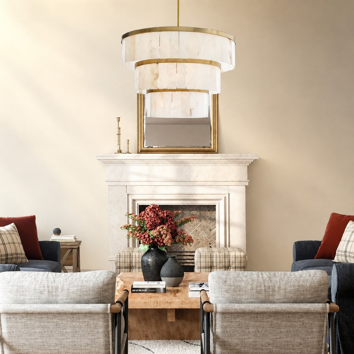 Alabaster 3 Tier Chandelier