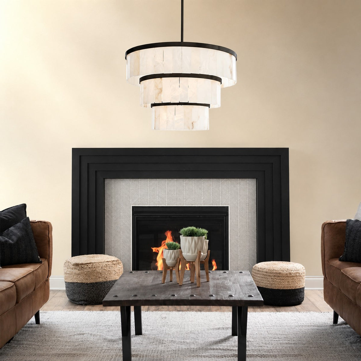 Alabaster 3 Tier Chandelier