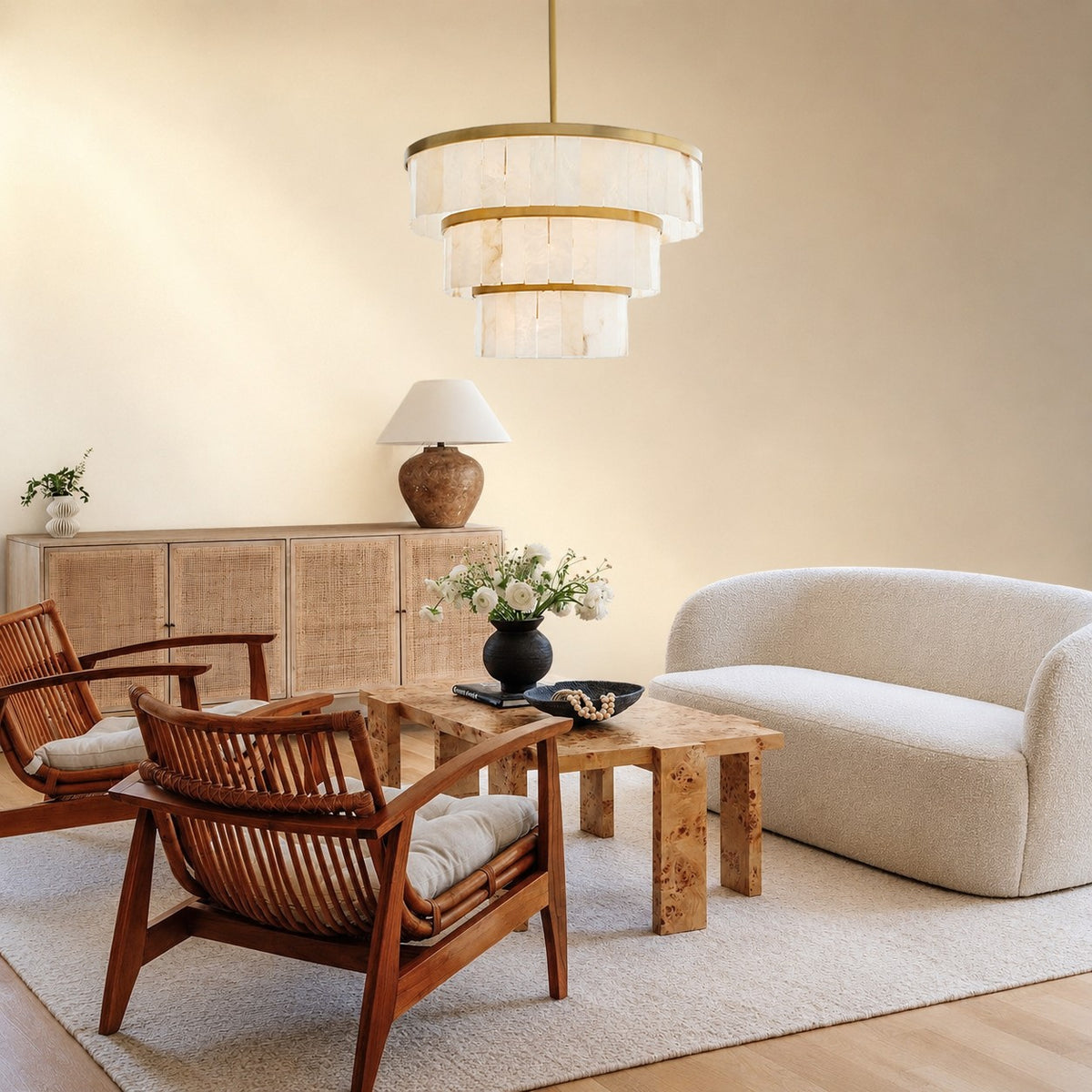 Alabaster 3 Tier Chandelier