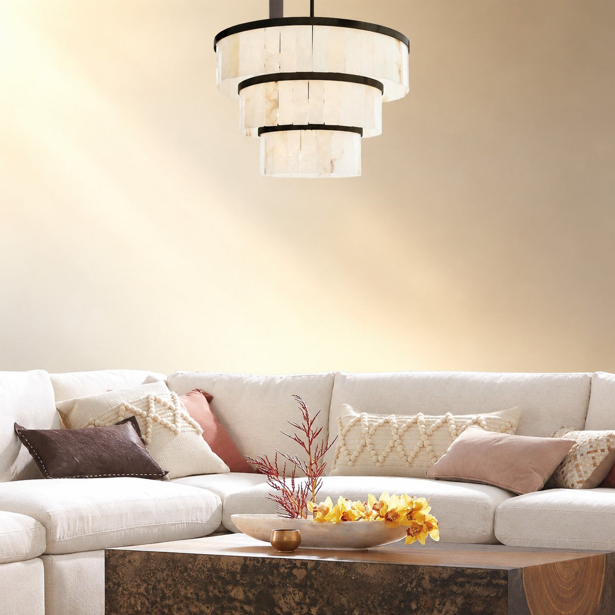 Alabaster 3 Tier Chandelier