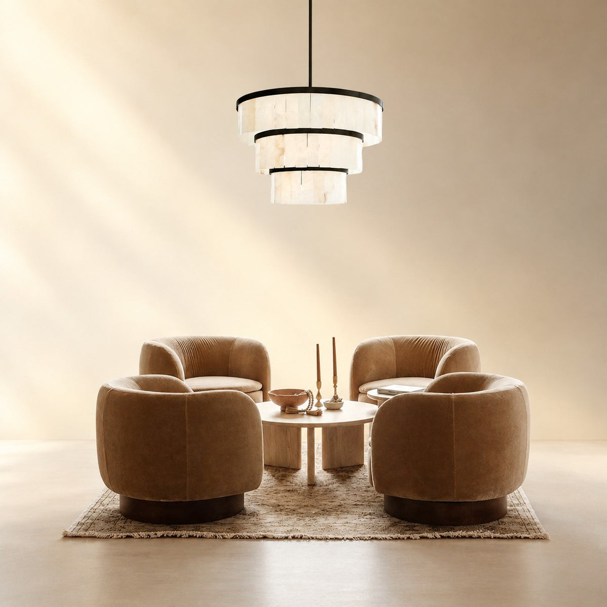 Alabaster 3 Tier Chandelier