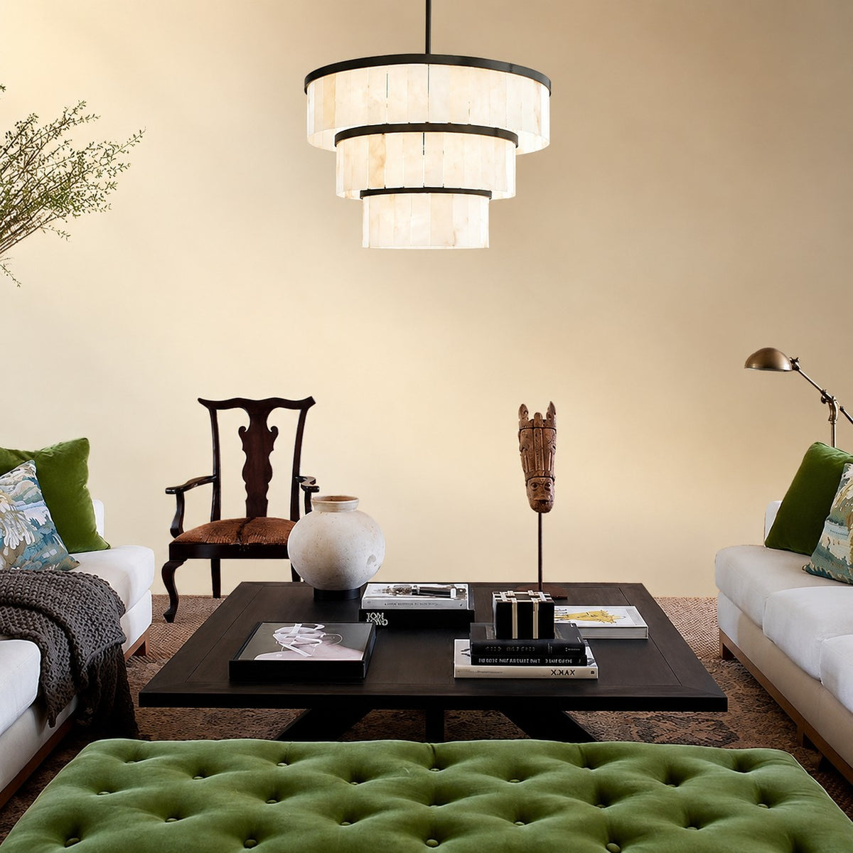 Alabaster 3 Tier Chandelier