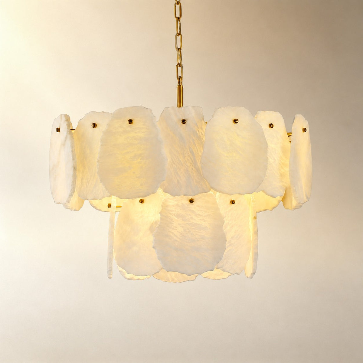 Alabaster Block Round Pendant D600 - Copper
