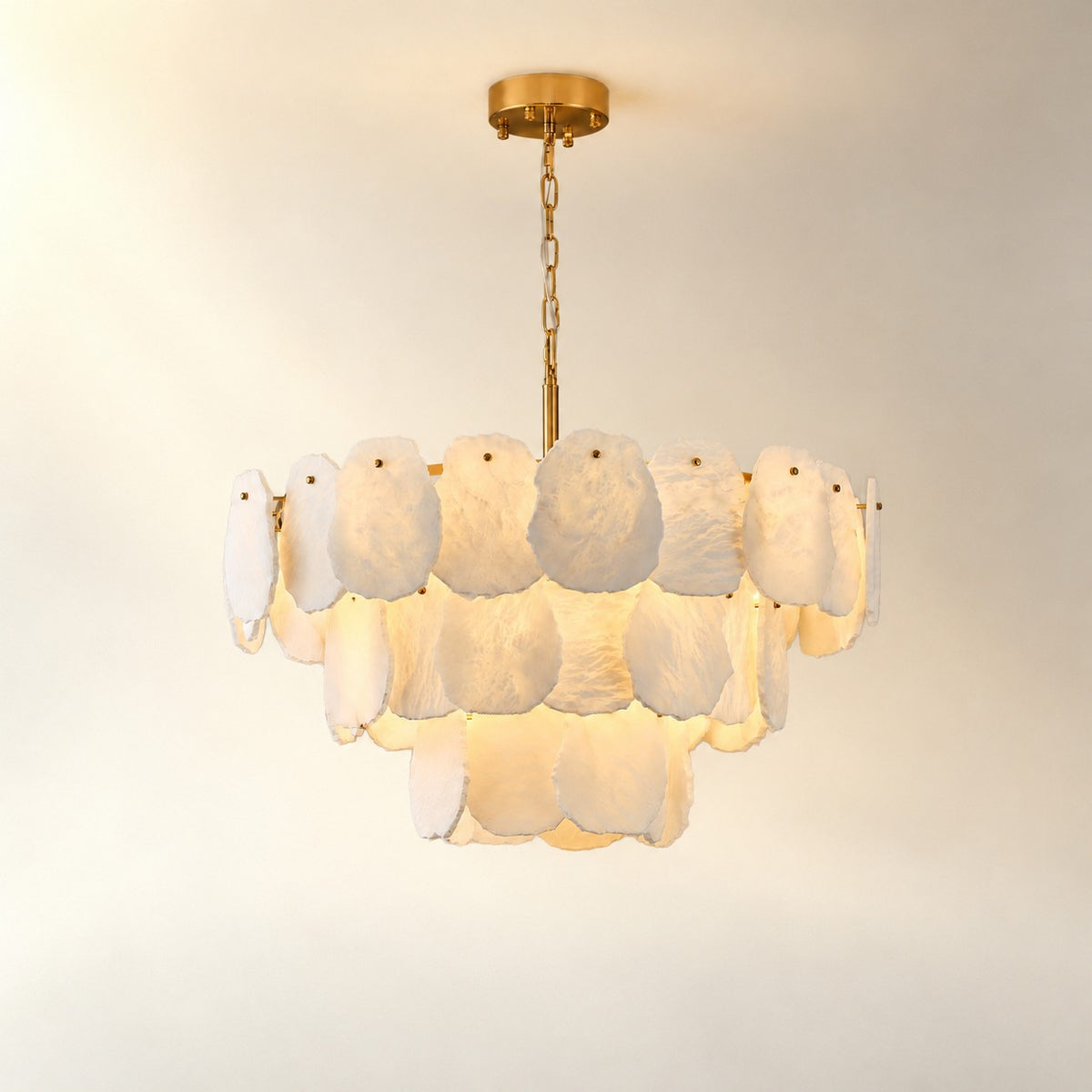 Alabaster Block Round Pendant D800 - Copper