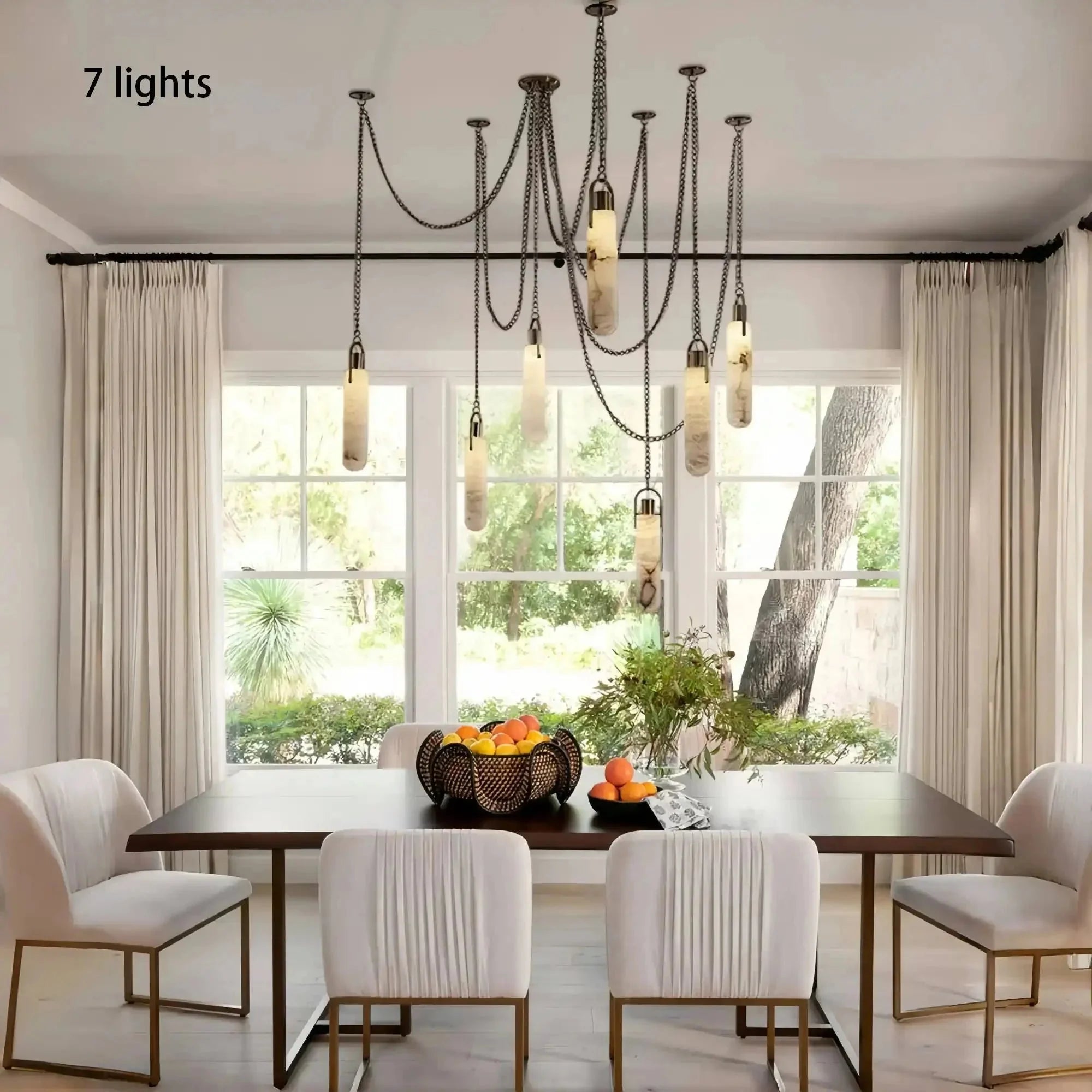 Alabaster Flint 1/2/3/5/7/9/12/15 - Light LED Multi - Drop Pendant - 9 lightsBlushlighting