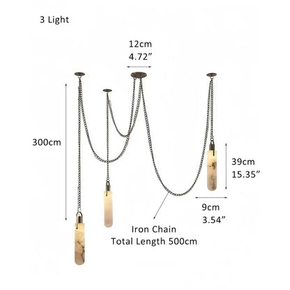 Alabaster Flint 1/2/3/5/7/9/12/15 - Light LED Multi - Drop Pendant - 3 lightsBlushlighting
