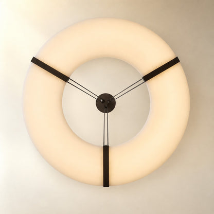 Alabaster Halo Pendant Light – Black & White LED Chandelier