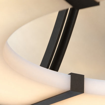 Alabaster Halo Pendant Light – Black & White LED Chandelier