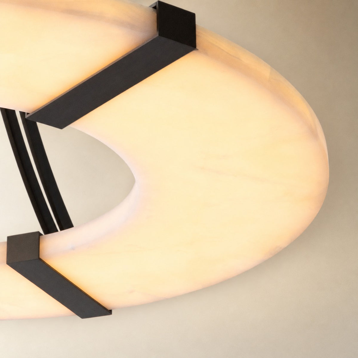 Alabaster Halo Pendant Light – Black & White LED Chandelier