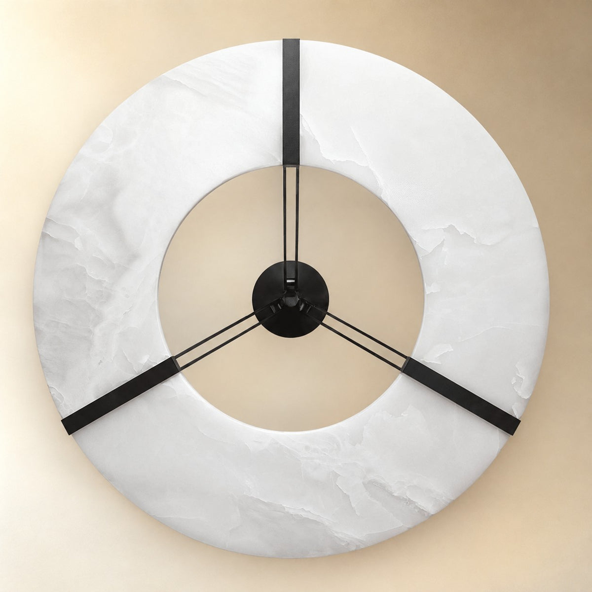 Alabaster Halo Pendant Light – Black & White LED Chandelier