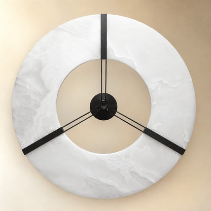 Alabaster Halo Pendant Light – Black & White LED Chandelier