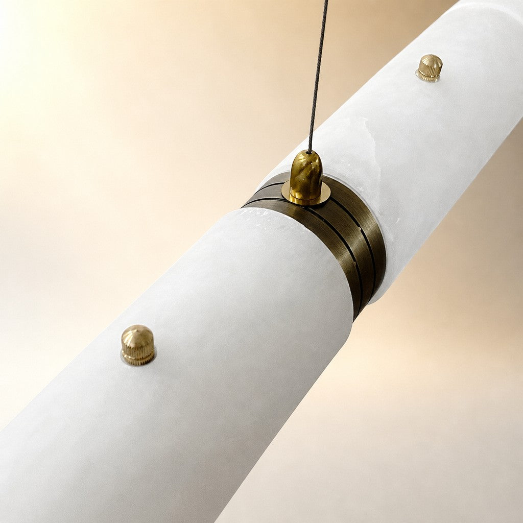 Alabaster Magnificence Art Linear Chandelier