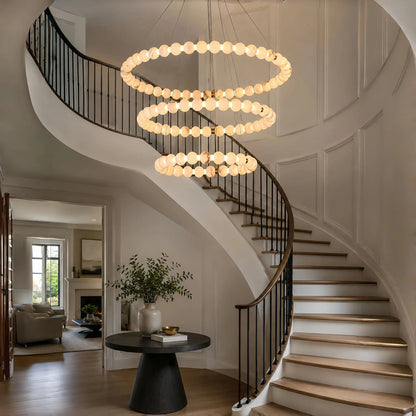 Alabaster Orb Ring Chandelier