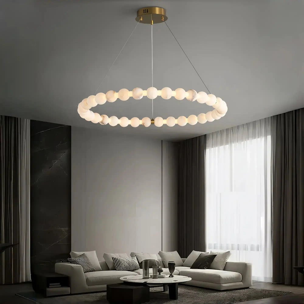 Alabaster Orb Ring Chandelier