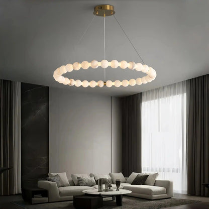Alabaster Orb Ring Chandelier