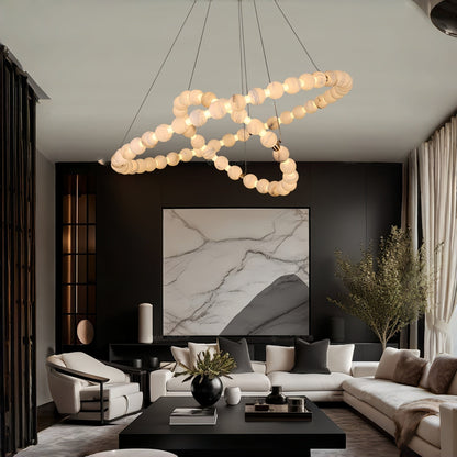 Alabaster Orb Ring Chandelier