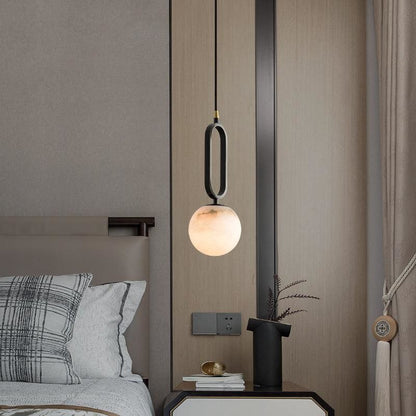 Alabaster Sphere Pendant Light 6"D