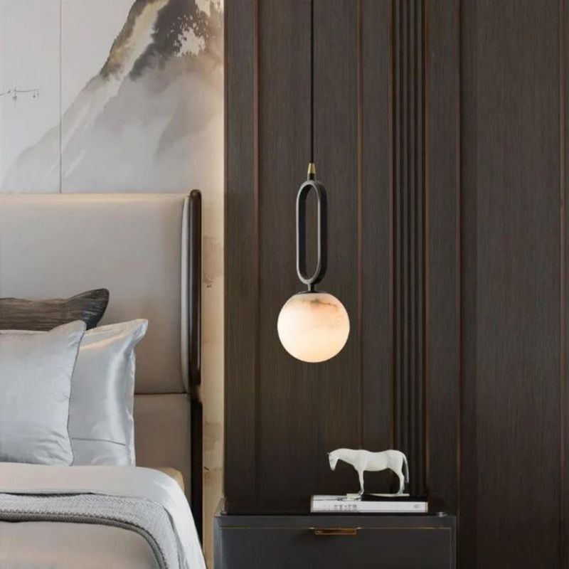 Alabaster Sphere Pendant Light 6"D