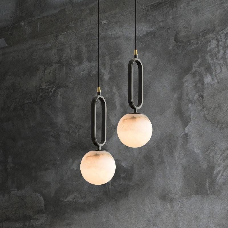 Alabaster Sphere Pendant Light 6"D
