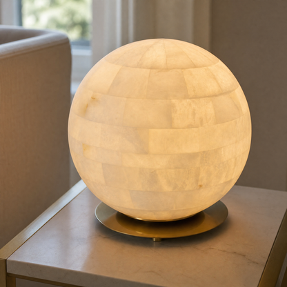 Alabaster Sphere Table Lamp