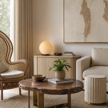 Alabaster Sphere Table Lamp