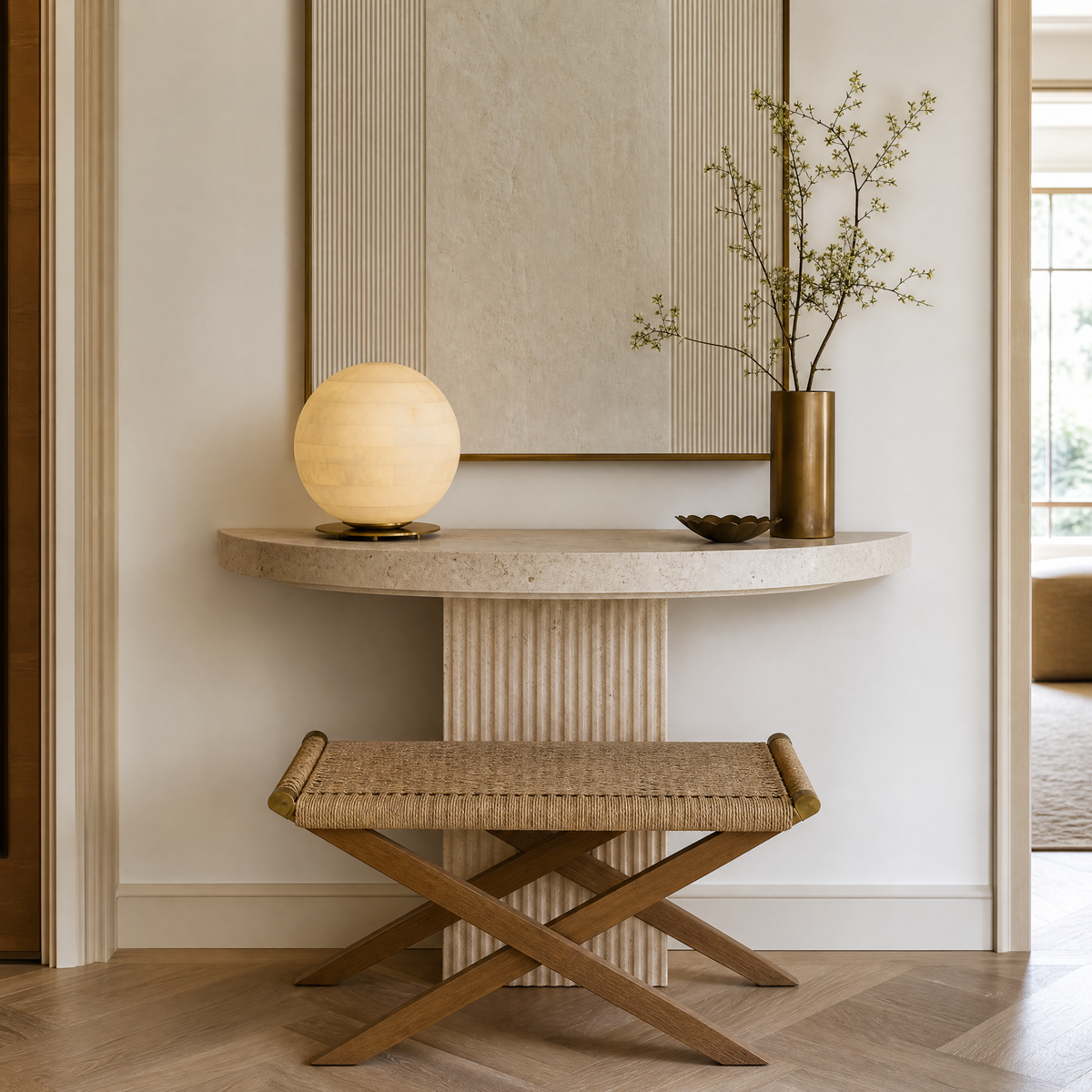 Alabaster Sphere Table Lamp