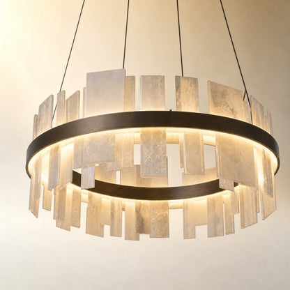 Alabaster Tile Round Pendant 800 - Copper