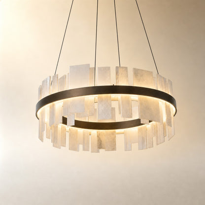 Alabaster Tile Round Pendant 800 - Copper