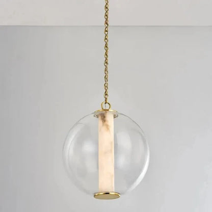 Alabaster Tube Glass Globe Pendant