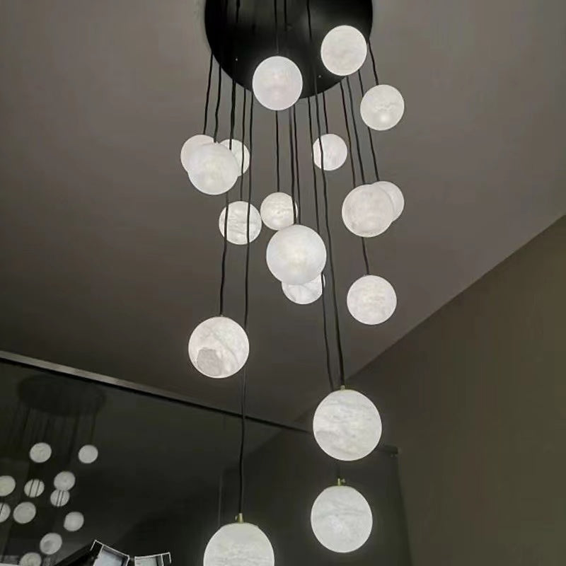 Alabaster Global Wavy Chandelier