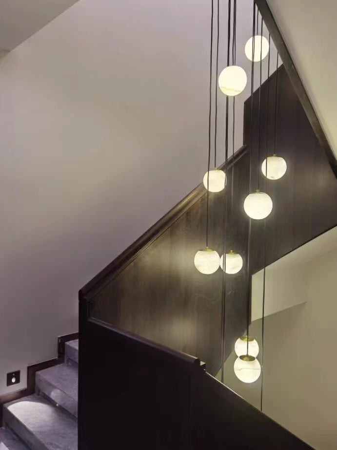 Alabaster Global Wavy Chandelier