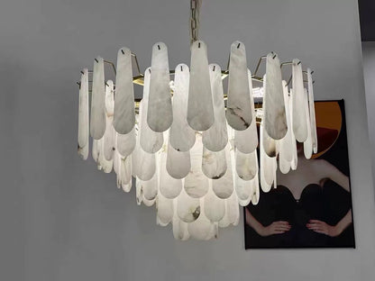 Alabaster Feathery Chandelier