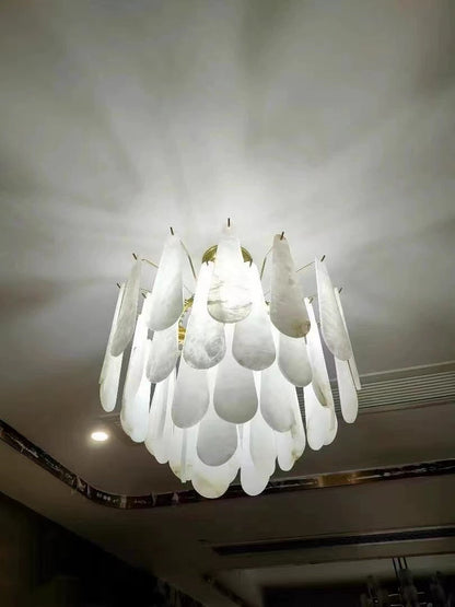 Alabaster Feathery Chandelier