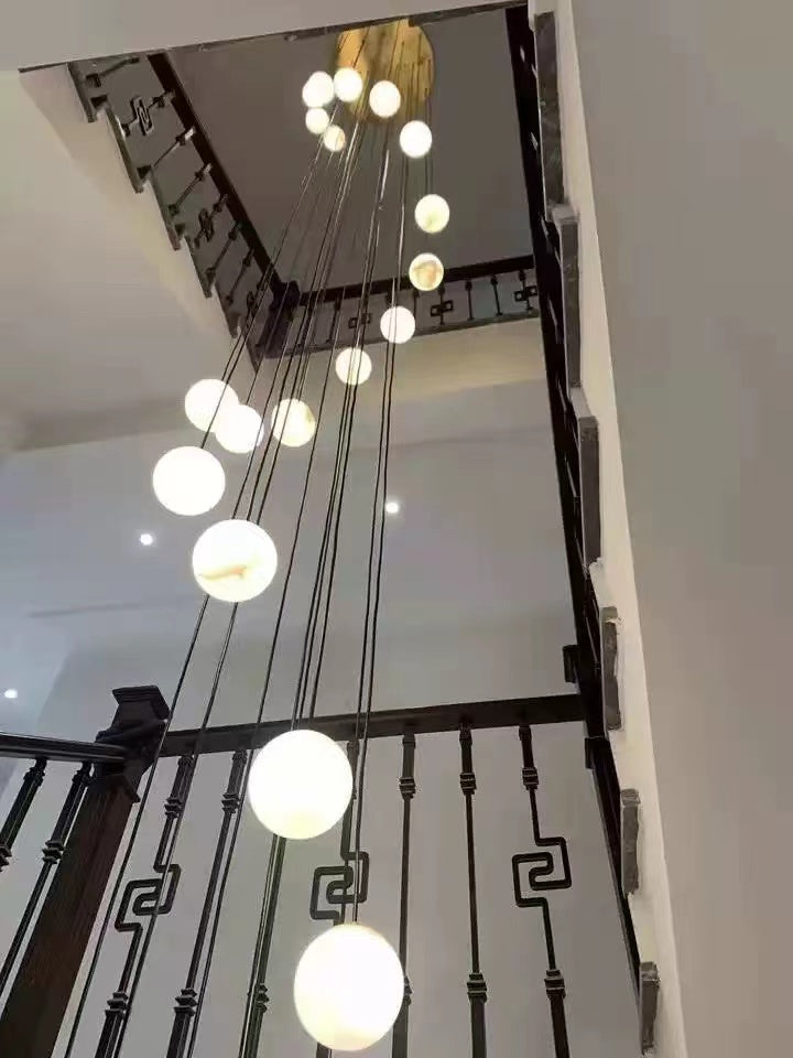 Alabaster Global Wavy Chandelier